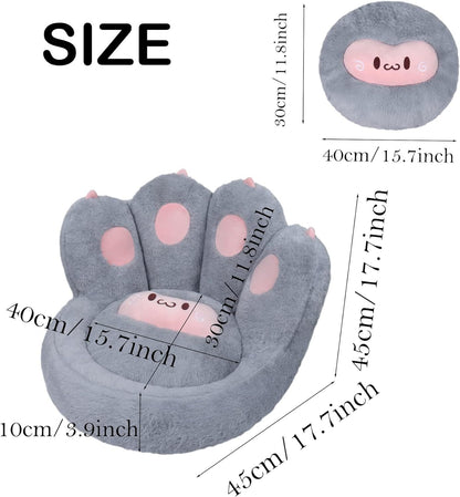 Cute Seat Cushion Cat Paw Shape Floor Cushion With Detachable Sheep Plush For Gamer Chair Reading Pillow And Leisure Lazy Sofa For Dining Room Office Bedroom Chair Cushion