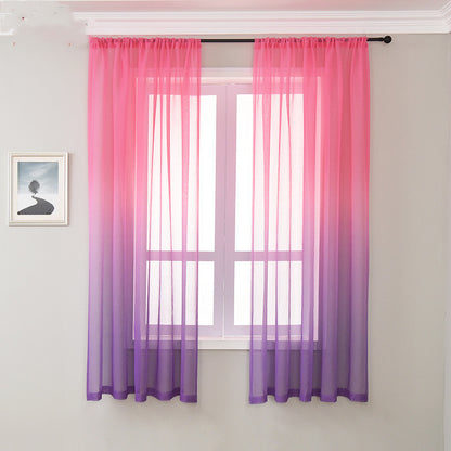 Blue Purple Gradient Sheer Curtains For Living Room