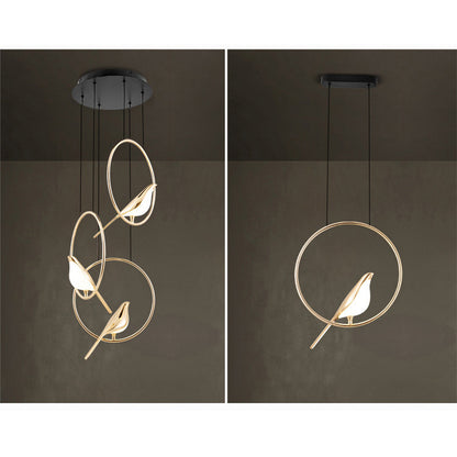 Modern Minimalist Magpie Bird Chandelier