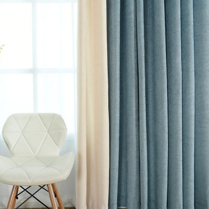 Factory direct stitching simple solid chenille curtain high shading curtain finished living room bedroom curtains