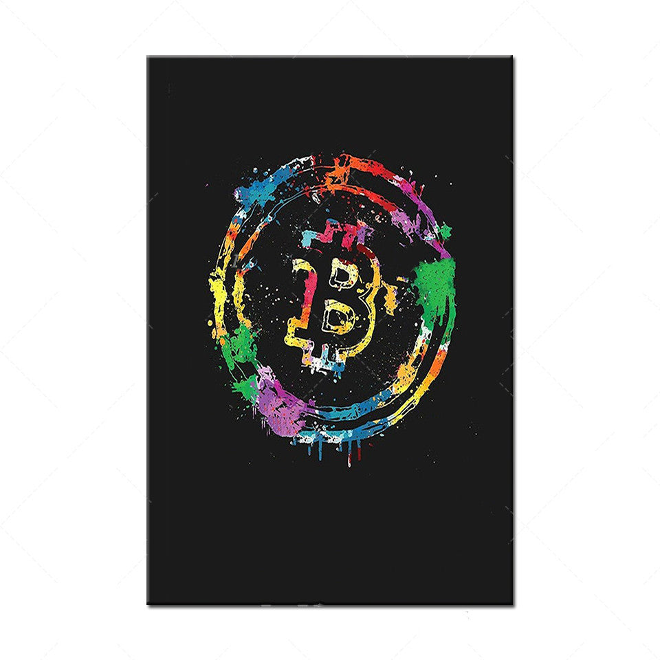 Cryptocurrency Art Poster Canvas Printing For Office Wall Decor