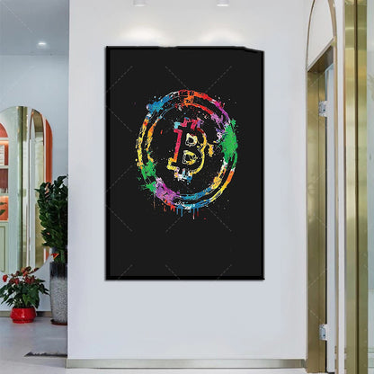 Cryptocurrency Art Poster Canvas Printing For Office Wall Decor