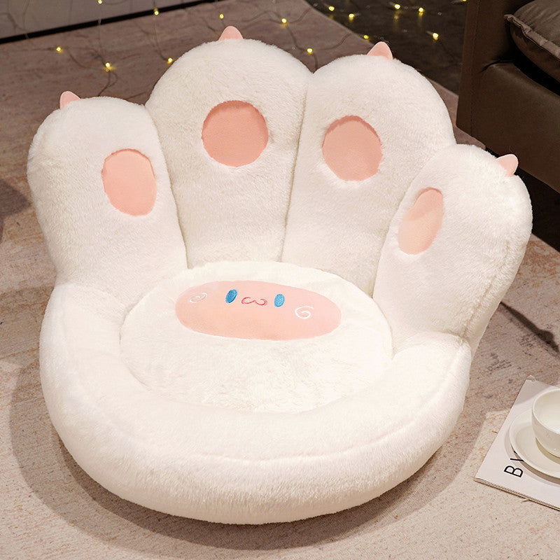 Cute Seat Cushion Cat Paw Shape Floor Cushion With Detachable Sheep Plush For Gamer Chair Reading Pillow And Leisure Lazy Sofa For Dining Room Office Bedroom Chair Cushion