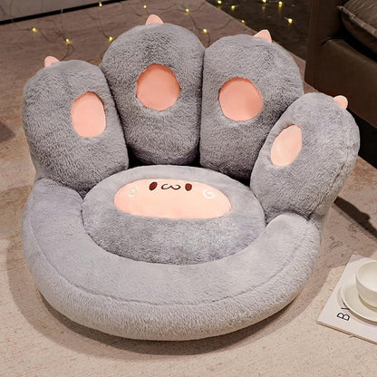 Cute Seat Cushion Cat Paw Shape Floor Cushion With Detachable Sheep Plush For Gamer Chair Reading Pillow And Leisure Lazy Sofa For Dining Room Office Bedroom Chair Cushion