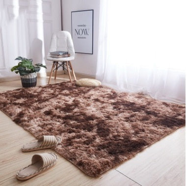 Variegated Tie-dye Gradient Carpet Bedroom Living Room End Table Rugs Bedroom Bedside Sofa Long Wool Washed Full-bed Hair Generation