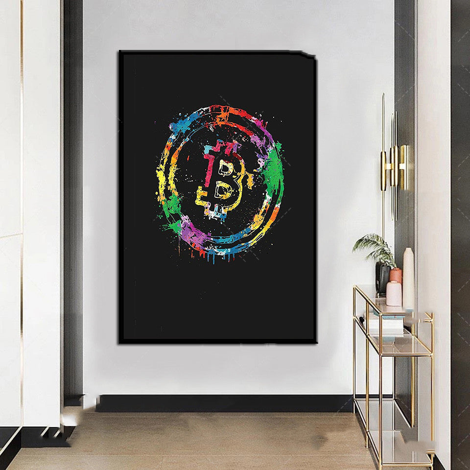 Cryptocurrency Art Poster Canvas Printing For Office Wall Decor