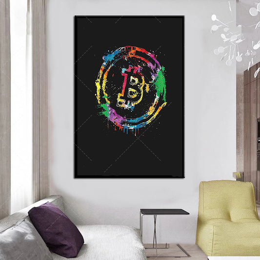 Cryptocurrency Art Poster Canvas Printing For Office Wall Decor